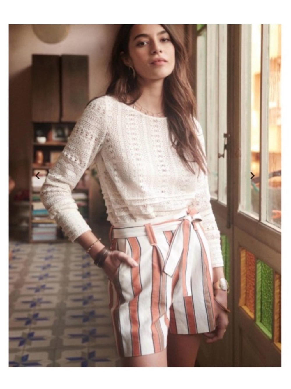 Sezane Marta Crochet Lace Long Sleeve Top - Picture 4 of 8